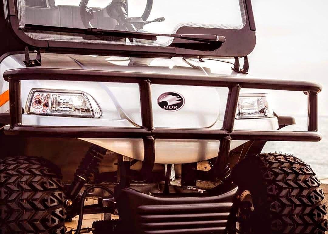 hdk lift personal golf cart guard wheel white brown